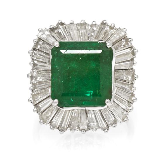  A Platinum Emerald and Diamond 154cad