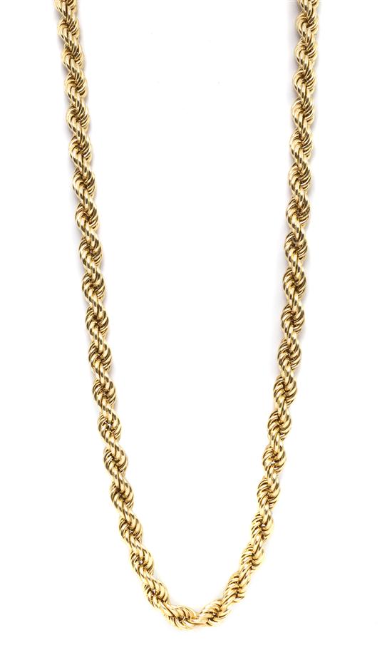 A 14 Karat Yellow Gold Rope Chain 154cb8