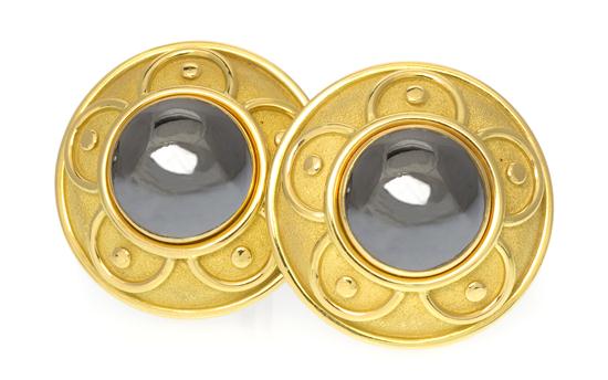 A Pair of 18 Karat Yellow Gold 154ccb