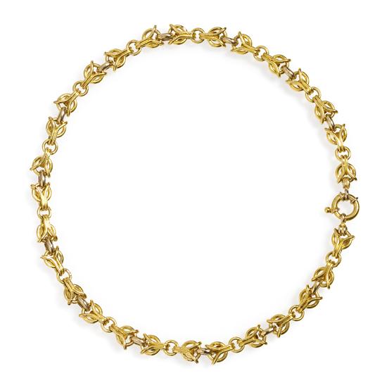 A 14 Karat Yellow Gold Link Necklace 154ccd