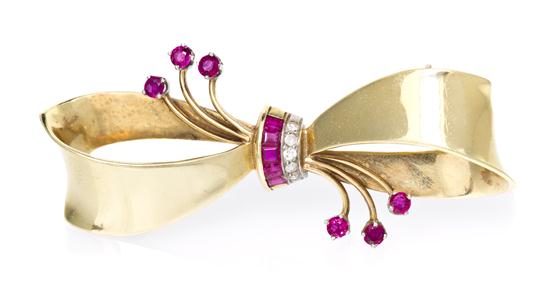  A 14 Karat Yellow Gold Ruby and 154cd4