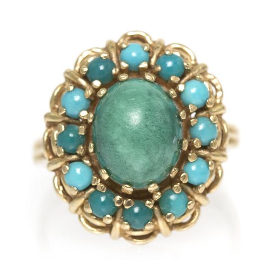  A 14 Karat Yellow Gold and Turquoise 154d06