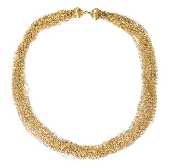 *A 14 Karat Gold Multi Chain Necklace