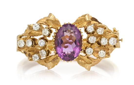  A 14 Karat Yellow Gold Amethyst 154d78