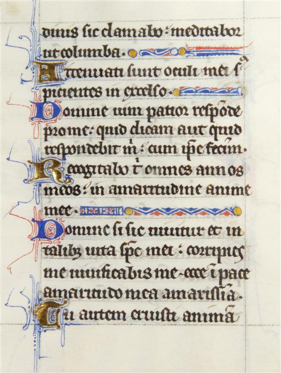 * (ILLUMINATED MANUSCRIPT) LEAVES