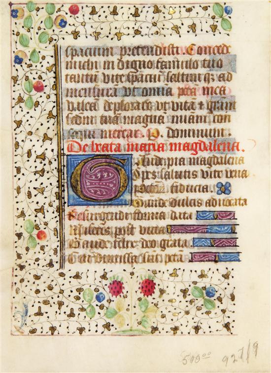 * (ILLUMINATED MANUSCRIPT) LEAVES