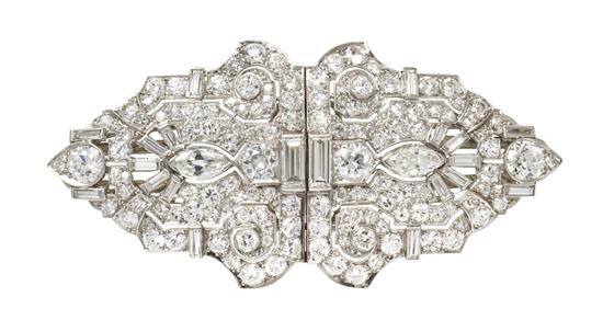 A Pair of Art Deco Platinum and Diamond