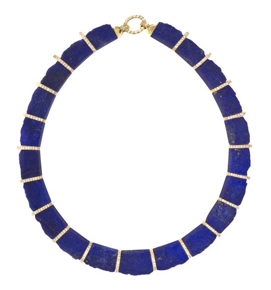 An 18 Karat Yellow Gold Lapis Lazuli 15510f