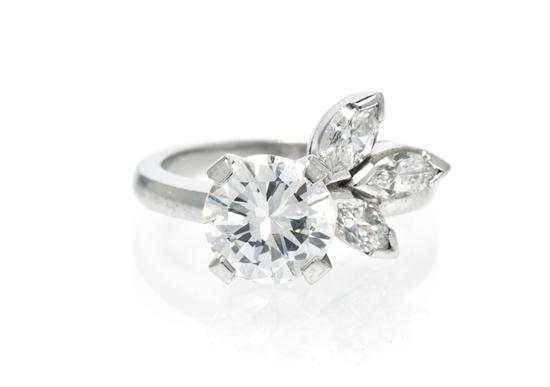 A Platinum and Diamond Ring containing