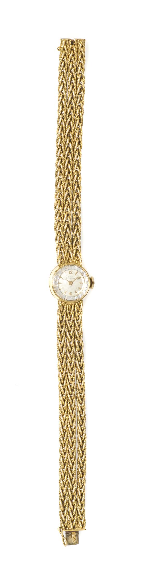 A Vintage 18 Karat Yellow Gold Wristwatch