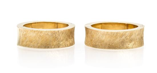 A Pair of 14 Karat Yellow Gold