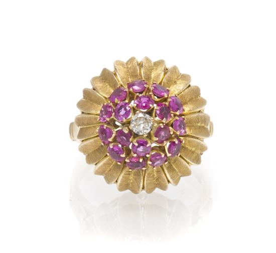 A 14 Karat Yellow Gold Ruby and 1551c2