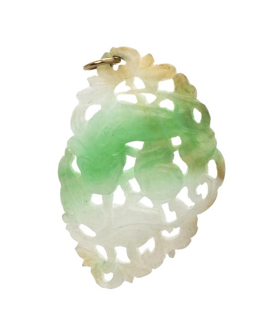 A Multi Color Carved Jade Pendant 1551d0