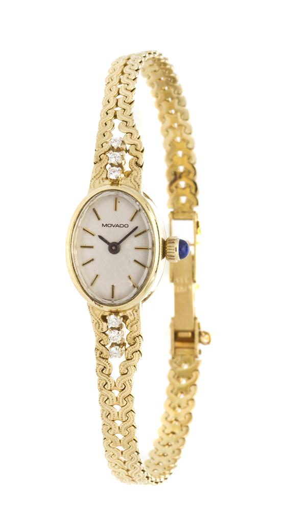 A 14 Karat Yellow Gold Wristwatch Movado