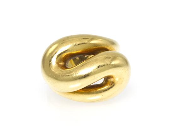 An 18 Karat Yellow Gold Sculptural