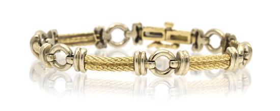 A 14 Karat Gold Link Bracelet consisting