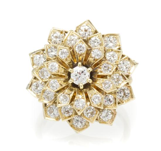 * A 14 Karat Yellow Gold and Diamond