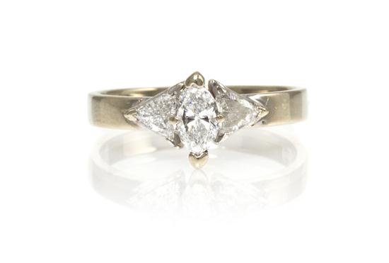 A 14 Karat White Gold and Diamond 15527b