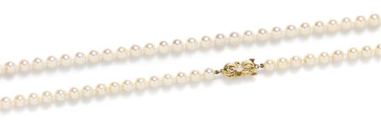 A Single Strand of Cultured Pearls Mikimoto