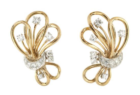 A Pair of 14 Karat Yellow Gold