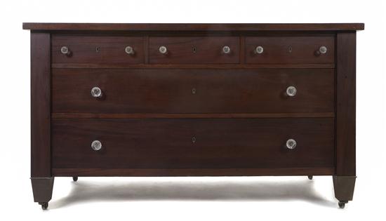 An American Mahogany Long Chest of Drawers
