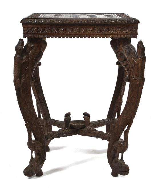 An Anglo-Indian Carved Hardwood