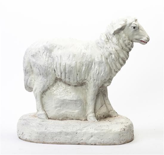 A Poured Concrete Model of a Sheep depicted