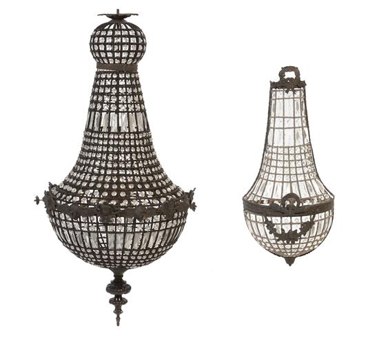  A Glass and Beaded Chandelier 15535d