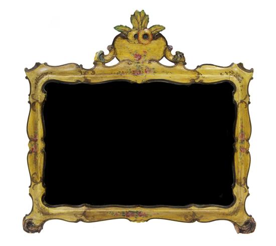 A Continental Painted Wall Mirror