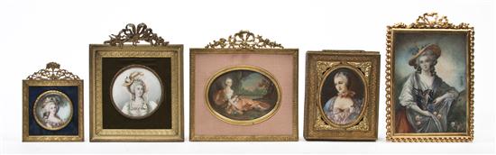 A Group of Five Portrait Miniatures 155367