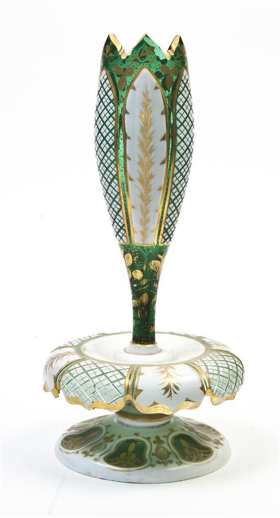 A Bohemian Glass Overlay Vase with