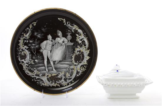 A Mary Gregory Style Enamel Charger 15537a