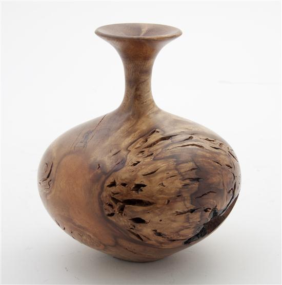 * A Contemporary Turned Wood Vase