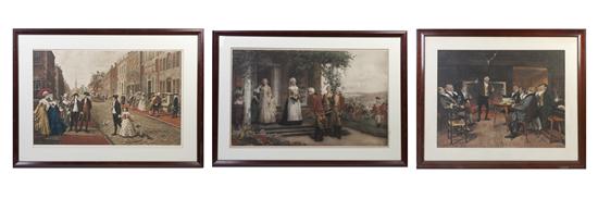 A Collection of Three Framed Chromolithograhs