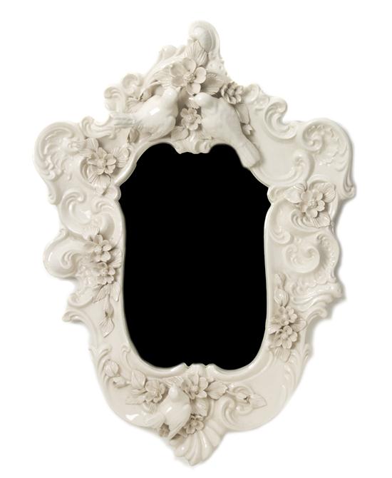 An Italian Ceramic Mirror of cartouche 1553b3