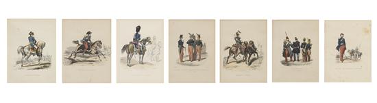 A Set of Seven French Prints depicting