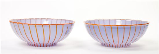 A Pair of Slovakian Glass Bowls