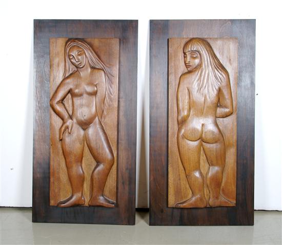 Two WPA Wood Carvings depicting