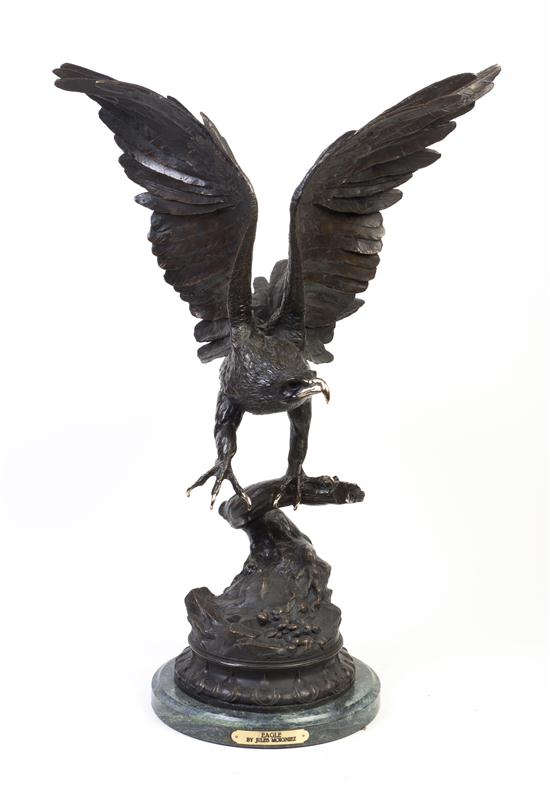 A Bronze Sculpture of an Eagle after