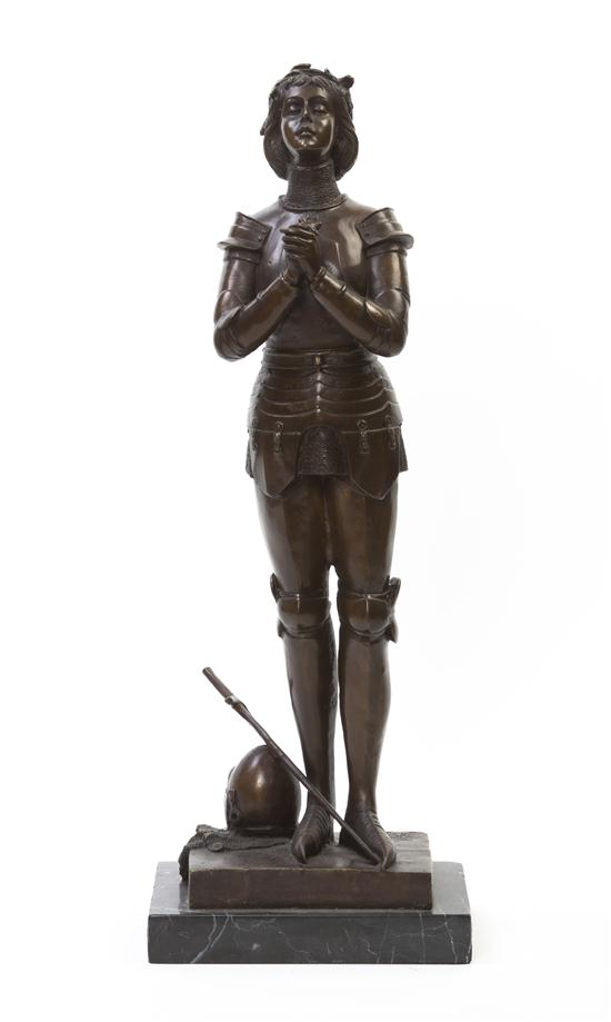 A Bronze Statue of Jeanne dArc depicted