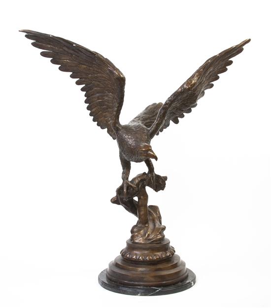 A Bronze Statue of an Eagle depicted