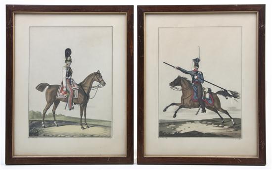 * A Set of Six Handcolored Lithographs