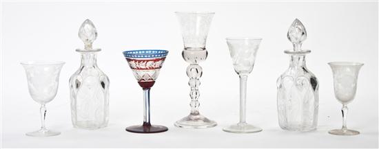  A Collection of Etched Glass 15544d