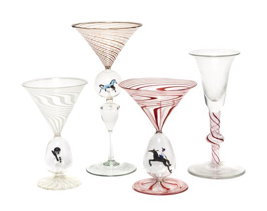 * A Collection of Three Glass Stemware