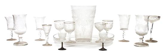  A Collection of Etched Glass 15545c