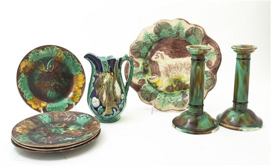  A Collection of Eight Majolica 155464