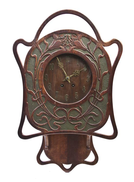  An American Art Nouveau Oak Clock 155471
