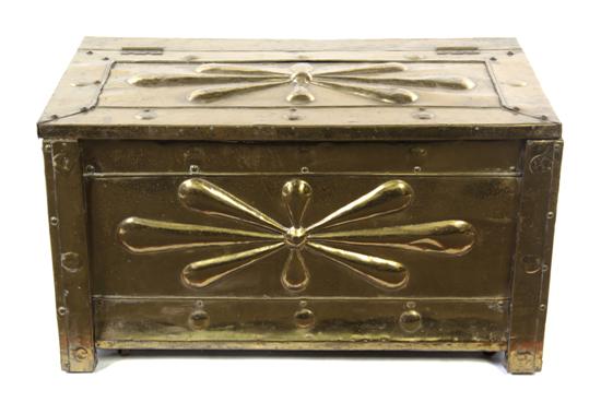  A Brass Kindling Box of rectangular 15547c