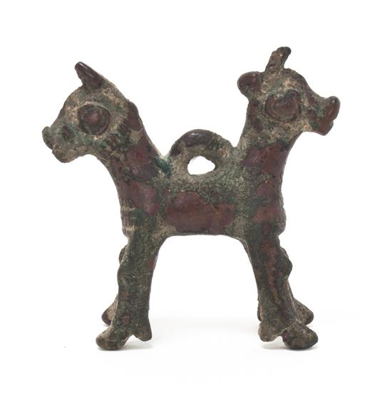 A Bronze Double Horse Figurine 15548b