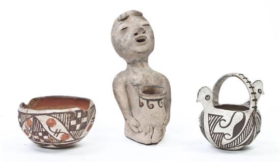 * Three Native American Pottery